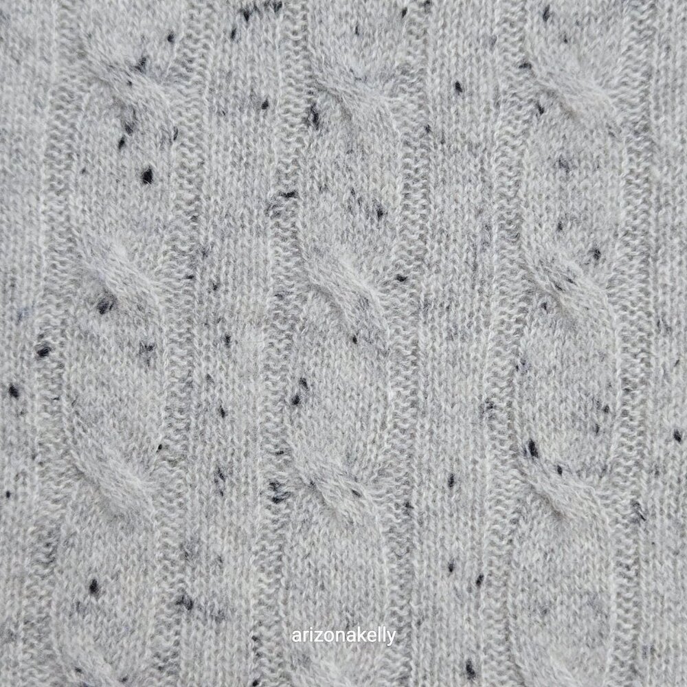 Speckled Cashmere Cable Knit Creme Oversized Scarf - Picture 7 of 13